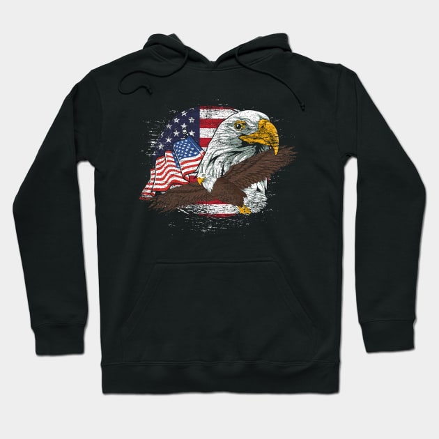 US Flag American Bald Eagle Hoodie by ShirtsShirtsndmoreShirts